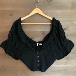 MOTH Shrug Cape Bolero Crop Button Sweater Top NEW